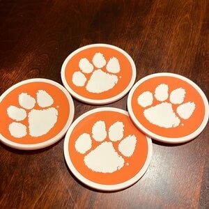 Four silicone Clemson Coasters